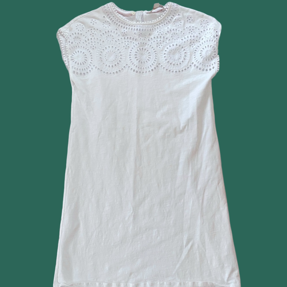 Boden Mini Sheath Dress White Cotton Lace Size 4